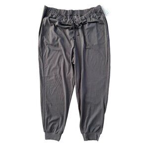 Eileen Fisher Organic Cotton Interlock Jogger Sleep Pyjama Pant in Ash ( XL )